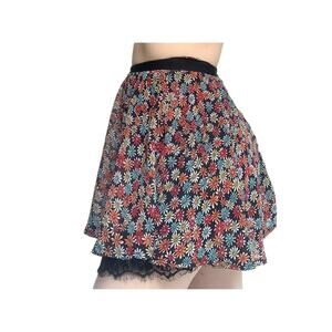 Vintage Rachael & Chloe Lace Trim Floral High Waist Mini Skirt Wms XS-Juniors S